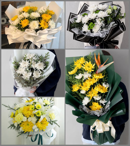 四川成都彭州市新兴镇止马村白事花束代送